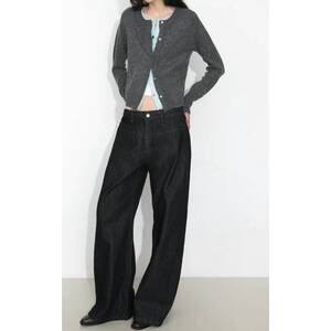 NEW CUBIC crewneck layered cardigan in gray